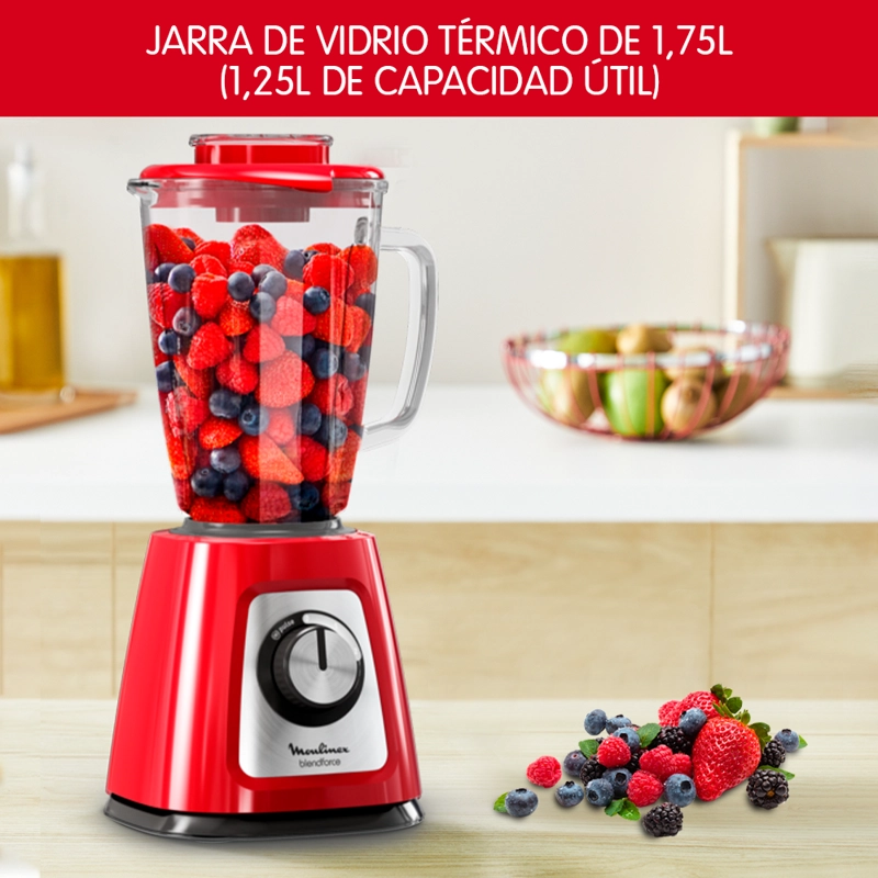 LICUADORA BLENDFORCE ROJO 2V + PULSE 800W MOULINEX - 4
