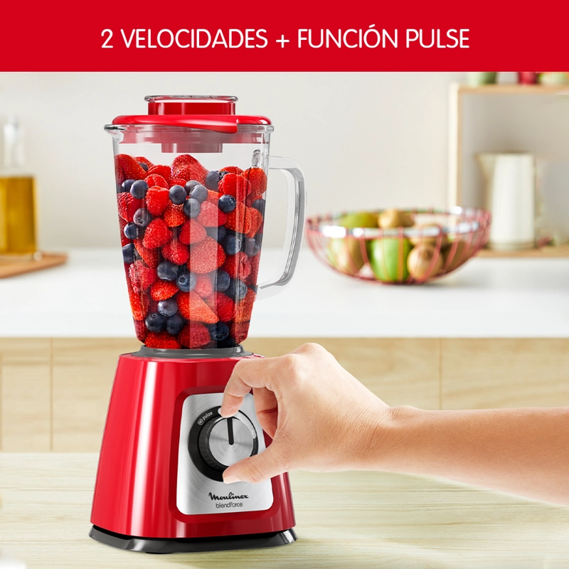LICUADORA BLENDFORCE ROJO 2V + PULSE 800W MOULINEX - 5