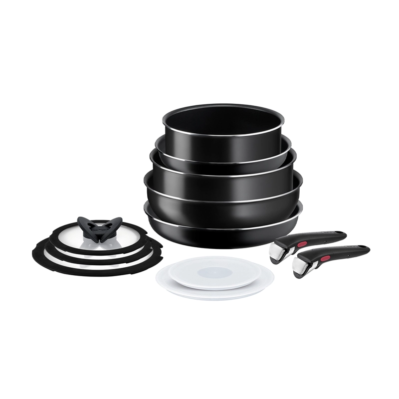 BATERIA DE COCINA ANTIADHERENTE INGENIO 12 PIEZAS CON MANGOS TEFAL - 1