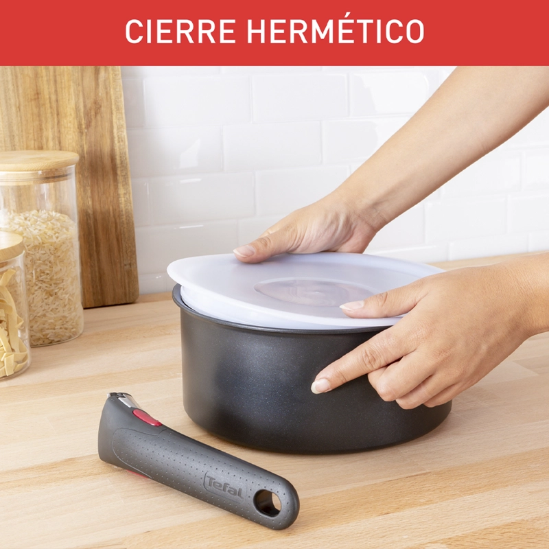 BATERIA DE COCINA ANTIADHERENTE INGENIO 12 PIEZAS CON MANGOS TEFAL - 7