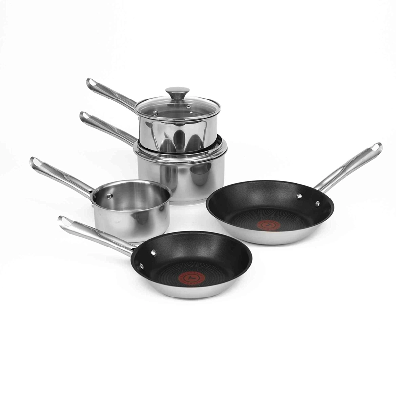 BATERIA DE COCINA ACERO INOXIDABLE ELEMENTARY 7 PCS TEFAL - 1