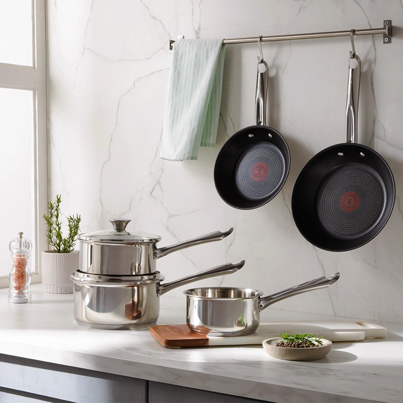 BATERIA DE COCINA ACERO INOXIDABLE ELEMENTARY 7 PCS TEFAL - 2