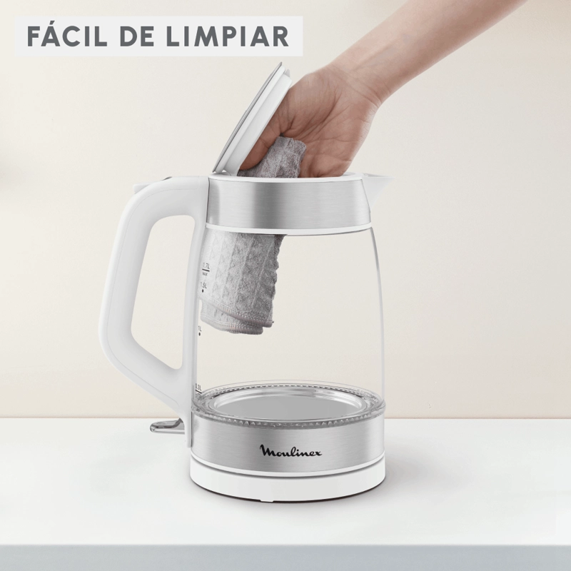 HERVIDOR DE VIDRIO SNOW WHITE 1.7L MOULINEX - 3