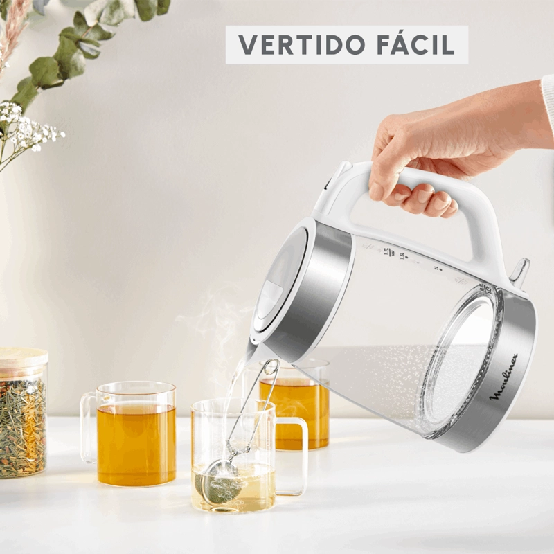HERVIDOR DE VIDRIO SNOW WHITE 1.7L MOULINEX - 4