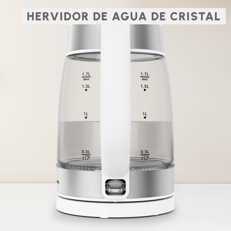 HERVIDOR DE VIDRIO SNOW WHITE 1.7L MOULINEX - 6