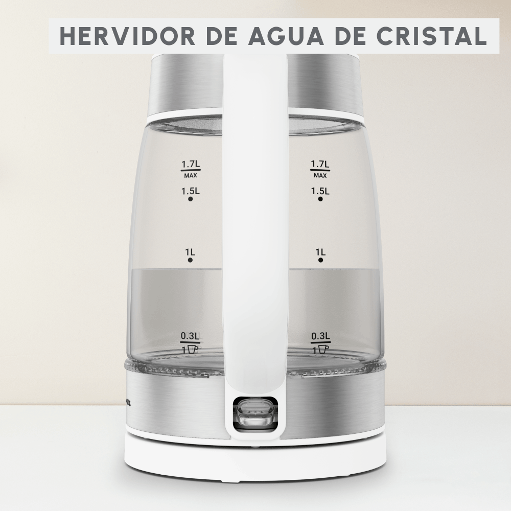HERVIDOR DE VIDRIO SNOW WHITE 1.7L MOULINEX - 7