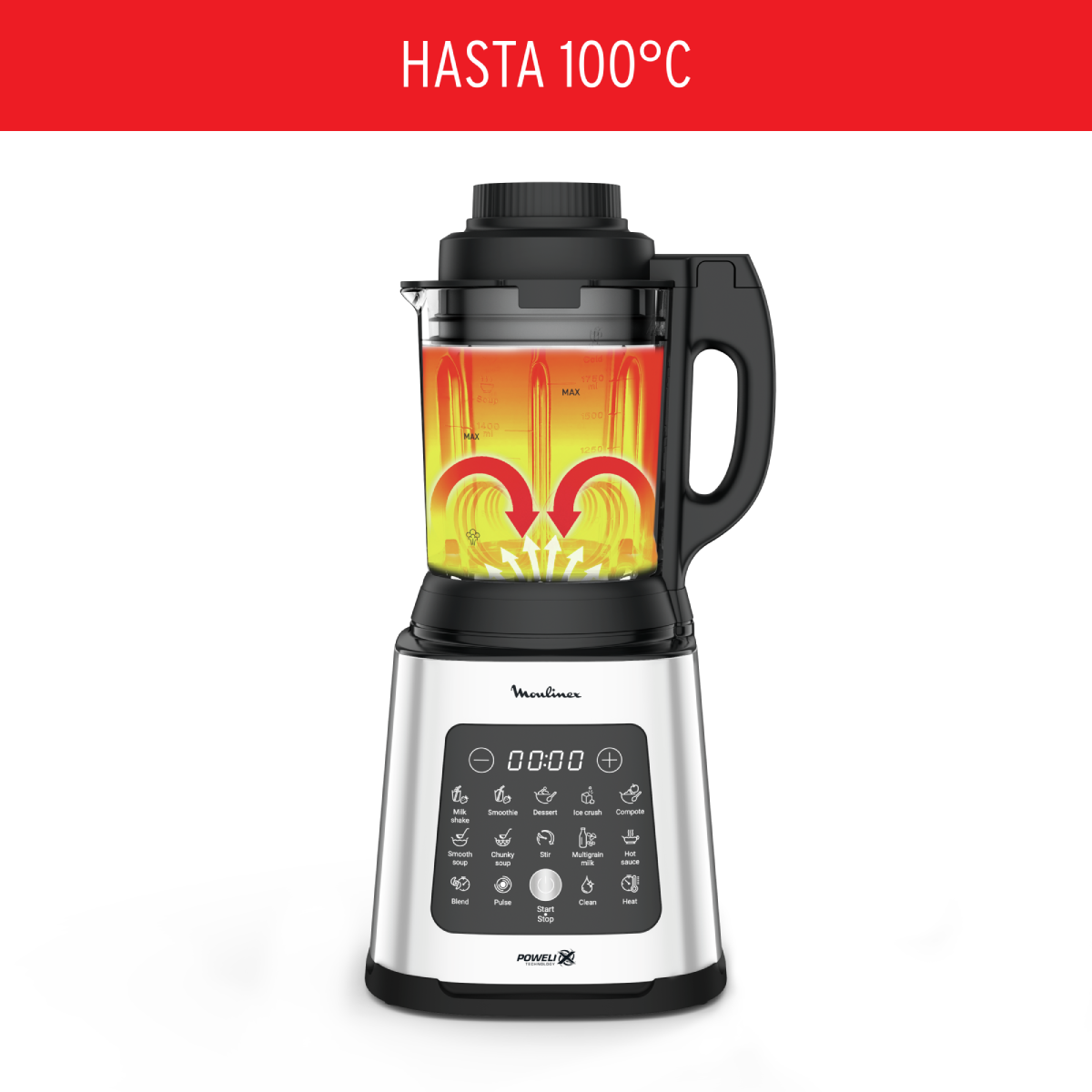 LICUADORA PERFECT MIXCOOK 1400W 2L MOULINEX - 4