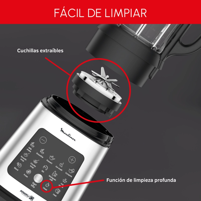 LICUADORA PERFECT MIXCOOK 1400W 2L MOULINEX - 4