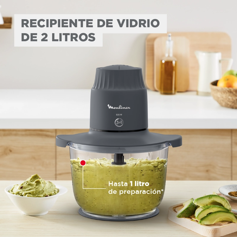 PICADORA BOWL DE VIDRIO XXL 2L 500W MOULINEX - 7