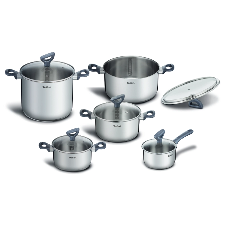 BATERIA DE COCINA ACERO INOXIDABLE DAILYCOOK 10 PCS TEFAL - 1