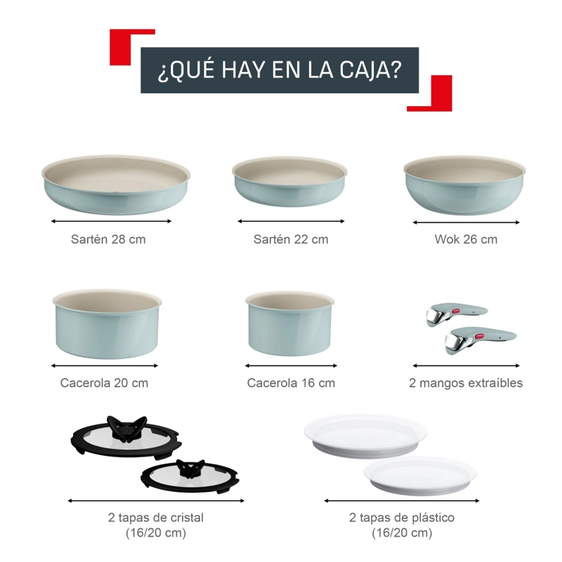BATERIA DE COCINA INGENIO SERENITY 11 PIEZAS TEFAL - 6
