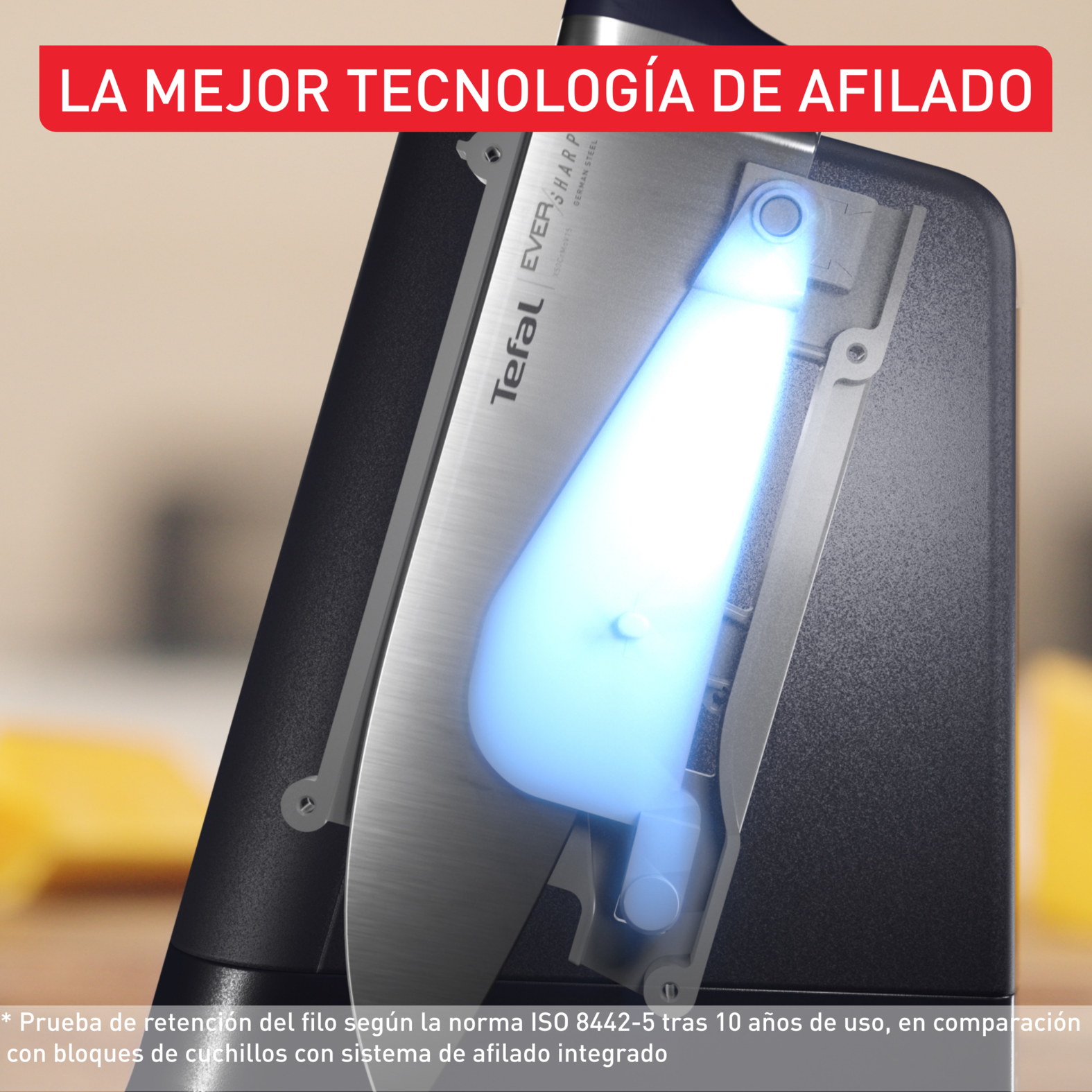 SET TACO DE 5 CUCHILLOS CON AFILADOR EVERSHARP PRO TEFAL - 2
