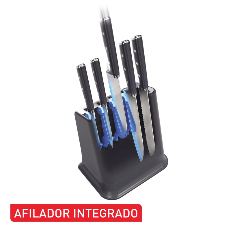 SET TACO DE 5 CUCHILLOS CON AFILADOR EVERSHARP PRO TEFAL - 3