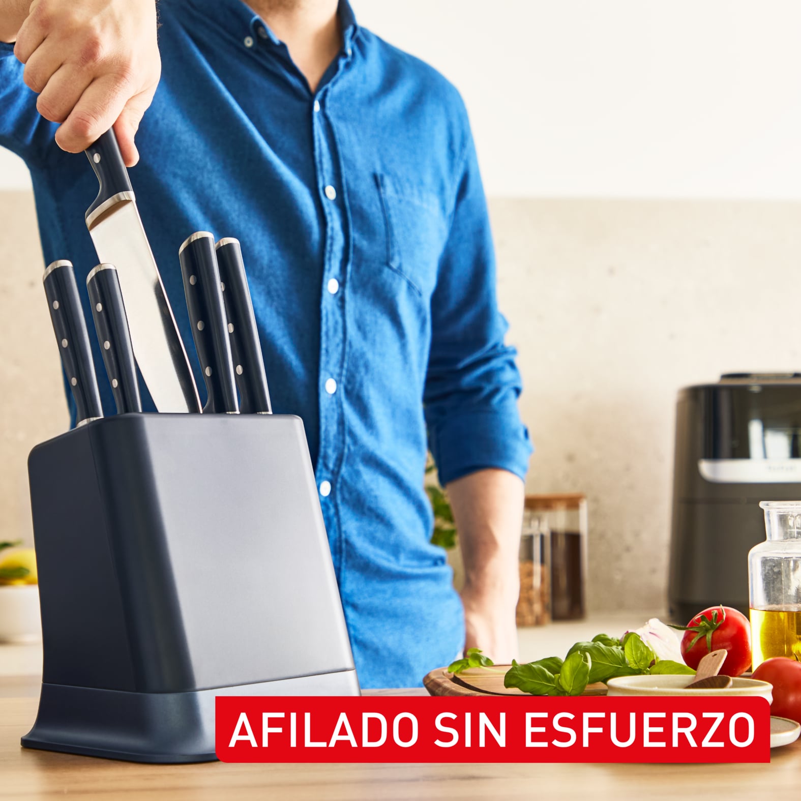 SET TACO DE 5 CUCHILLOS CON AFILADOR EVERSHARP PRO TEFAL - 4