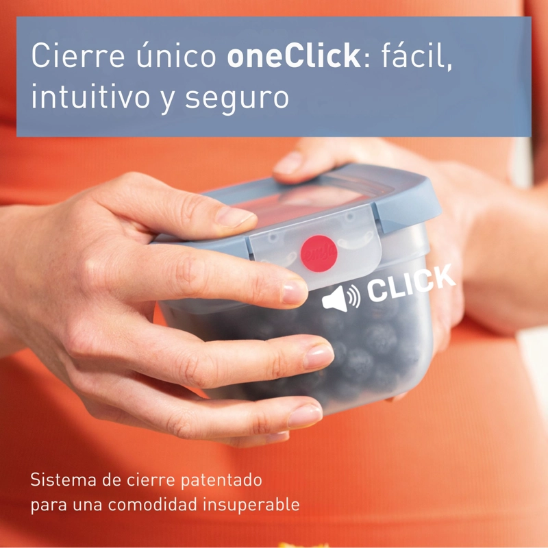 CONTENEDOR DE ALIMENTOS ONECLICK SET AZUL 3 PIEZAS 0.5L TEFAL - 2
