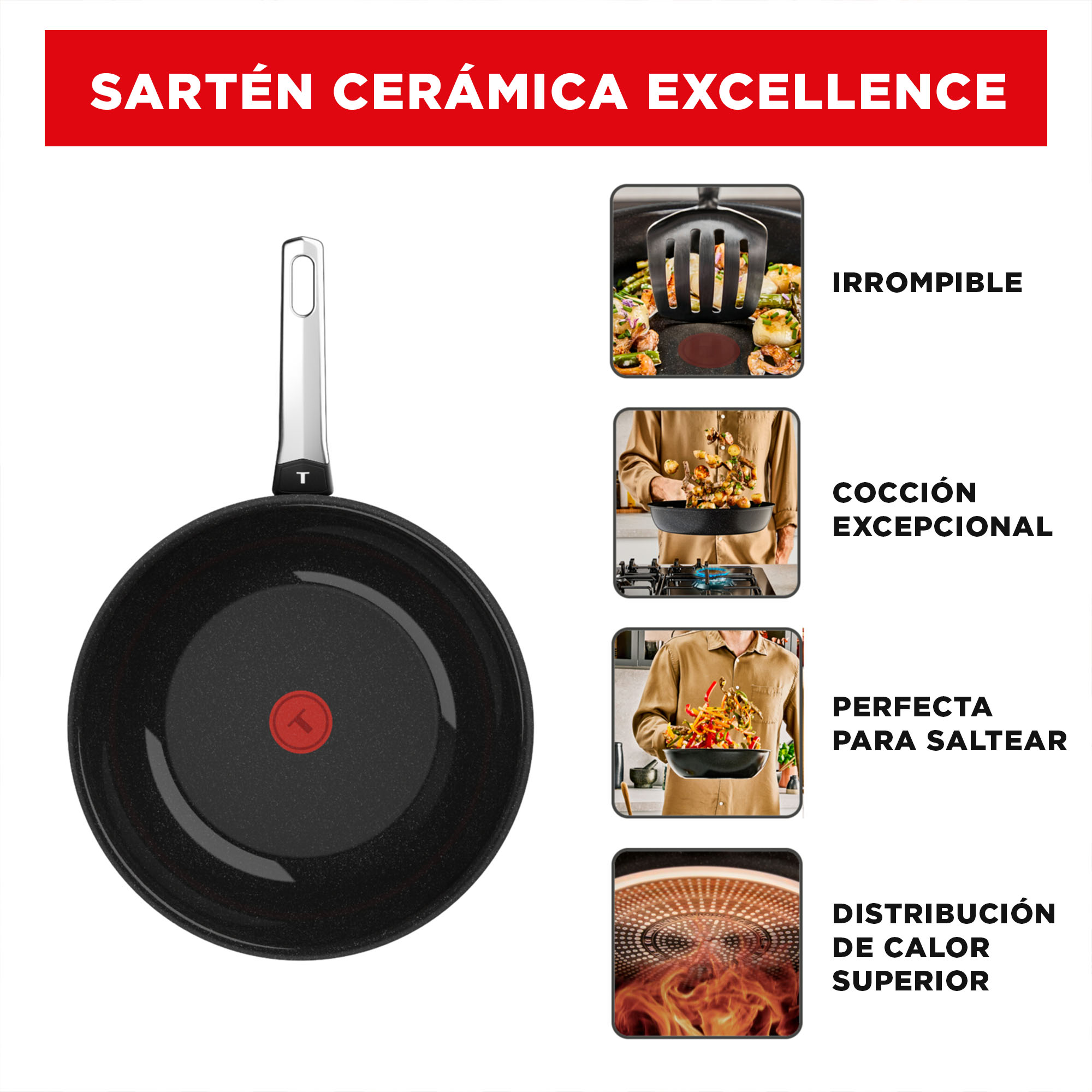 SARTEN 20 CM EXCELLENCE CERAMICA FUSIONCORE TEFAL - 7