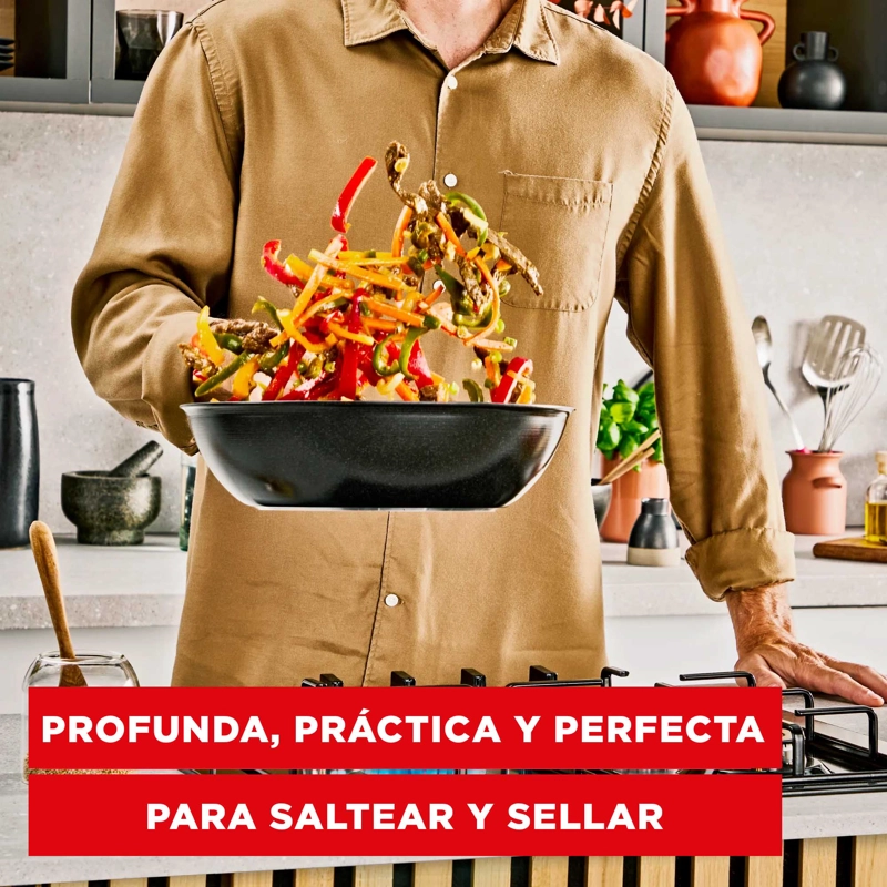 WOK 28 CM EXCELLENCE CERAMICA FUSIONCORE TEFAL - 5