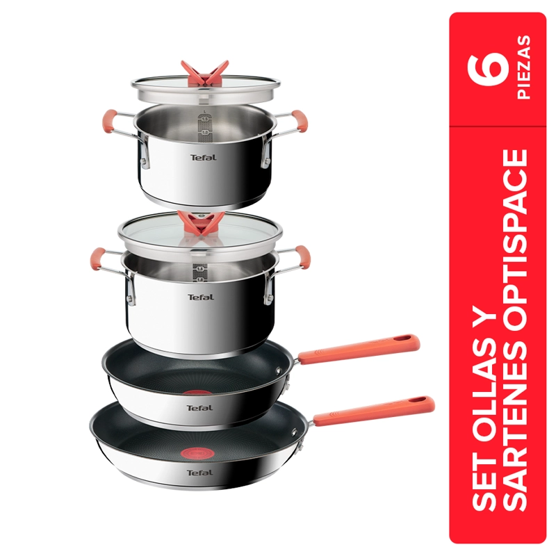 BATERIA DE COCINA 6 PIEZAS OPTISPACE TEFAL - 2