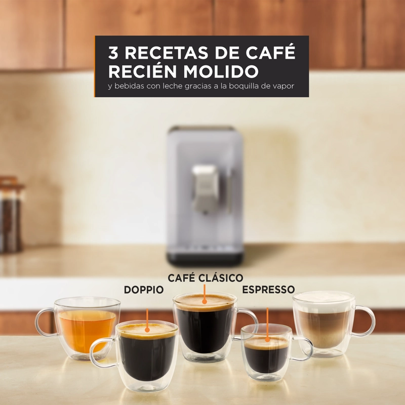 CAFETERA ESPRESSO FULL AUTO MY COFFEE STEAM DIGITAL KRUPS - 5