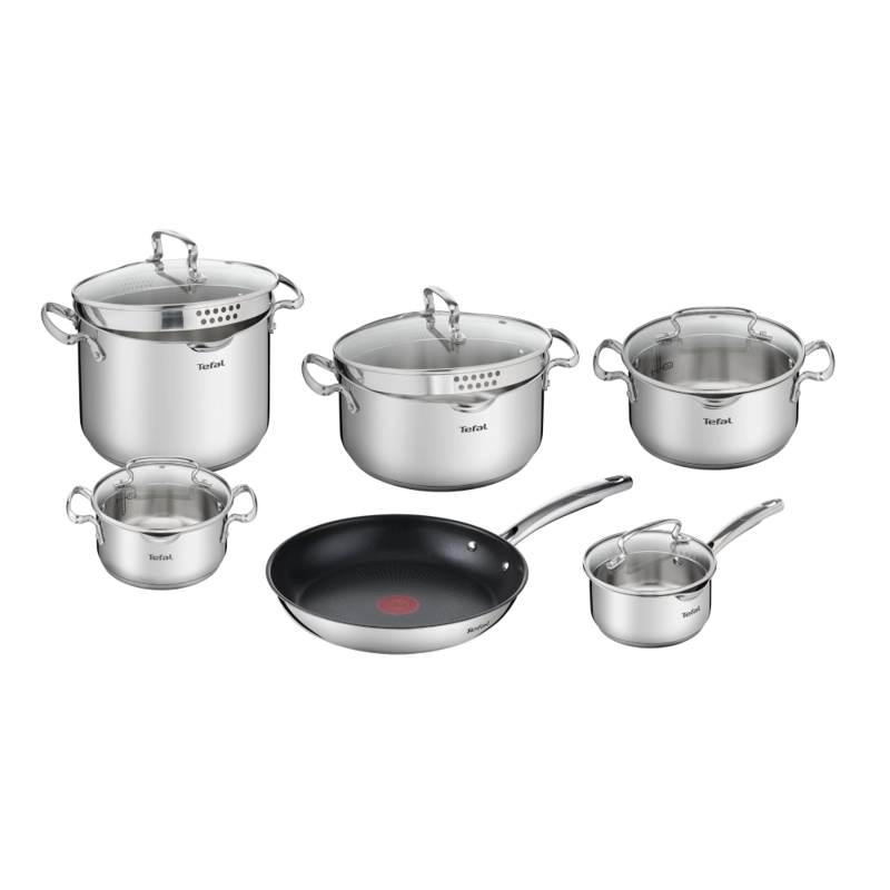 BATERIA DE COCINA ACERO INOXIDABLE DUETTO 11 PIEZAS TEFAL - 1