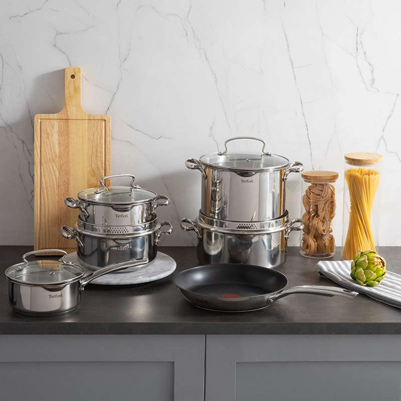 BATERIA DE COCINA ACERO INOXIDABLE DUETTO 11 PIEZAS TEFAL - 2