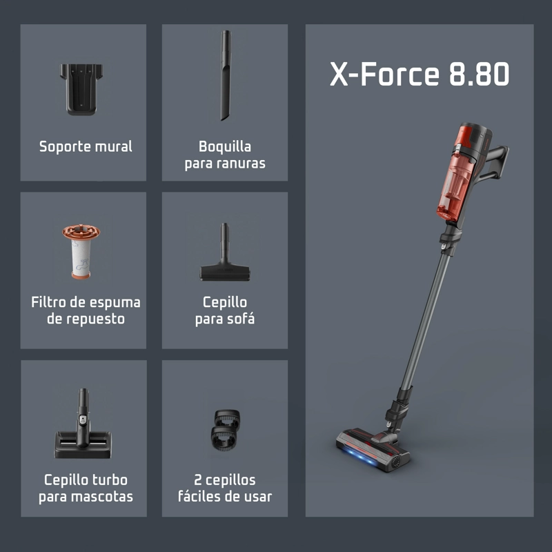 ASPIRADORA VERTICAL X FORCE 8.8 ANIMAL DIGITAL ROWENTA - 8