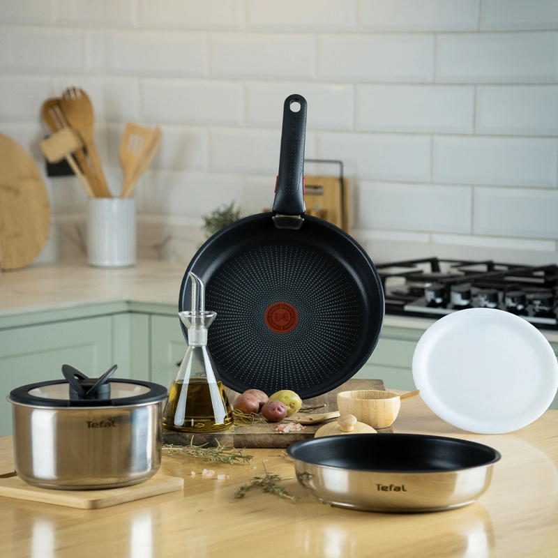 BATERIA DE COCINA ACERO INOXIDABLE INGENIO 6 PIEZAS CON MANGO - 2
