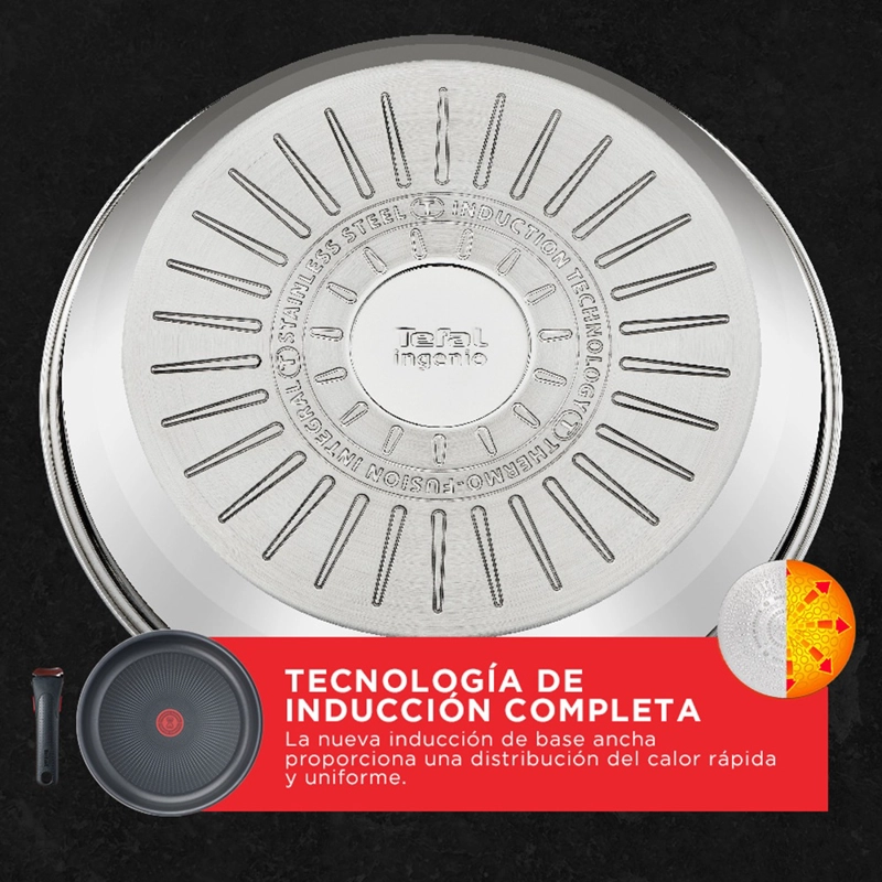 BATERIA DE COCINA ACERO INOXIDABLE INGENIO 6 PIEZAS CON MANGO - 7