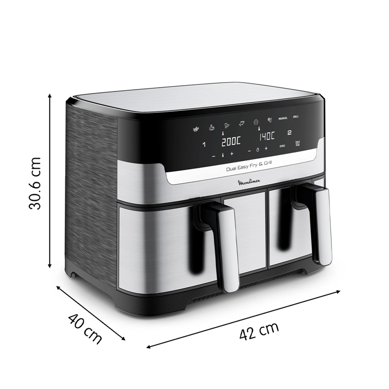 FREIDORA DE AIRE EASY FRY & GRILL DIGITAL DUAL 8,3L - 7