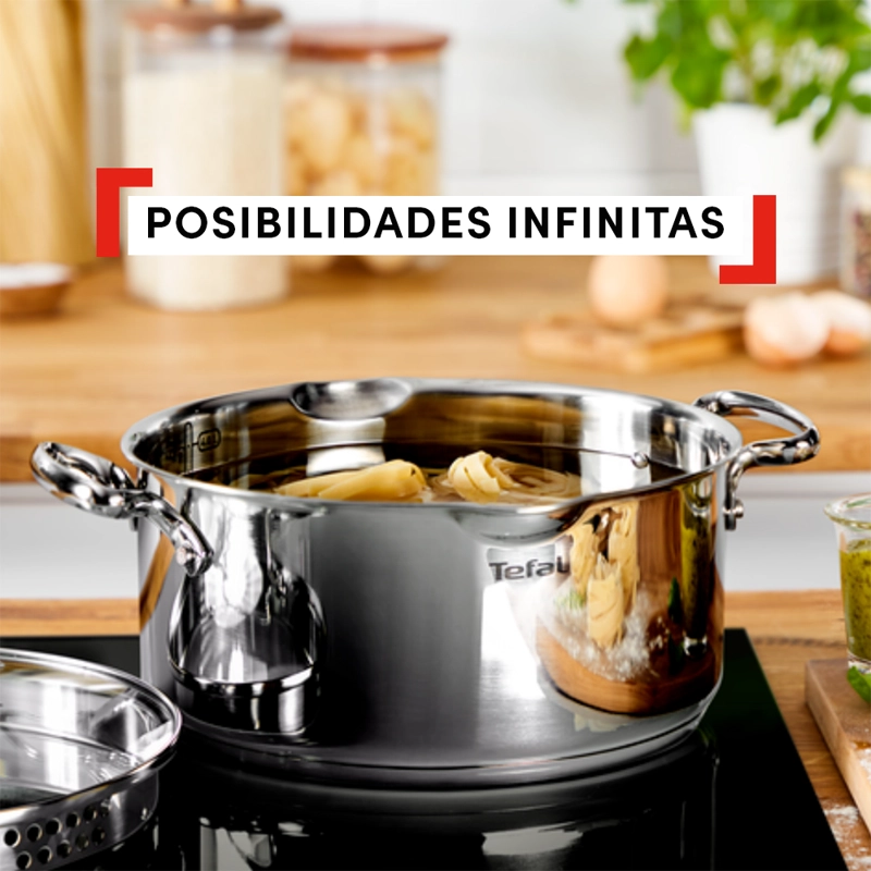 BATERIA DE COCINA ACERO INOXIDABLE DUETTO 11 PIEZAS TEFAL - 2