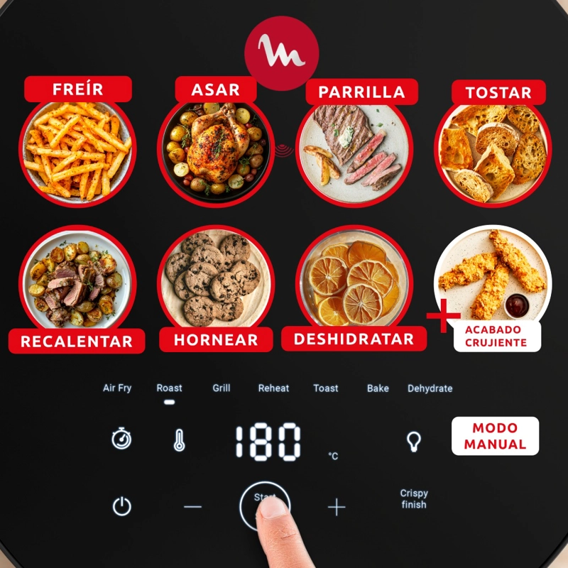 FREIDORA DE AIRE EASY FRY CON TECNOLOGIA INFRARROJA 7L MOULINEX - 5
