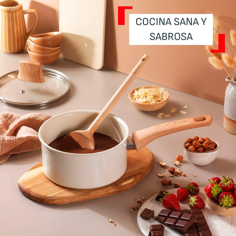 BATERIA DE COCINA CERAMICA ANTIADHERENTE BRIGHT 7 PCS BEIGE TEFAL - 3