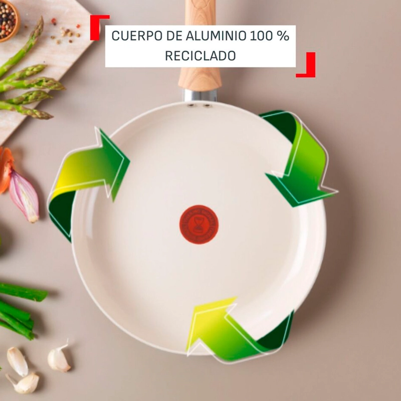 BATERIA DE COCINA CERAMICA ANTIADHERENTE BRIGHT 7 PCS BEIGE TEFAL - 4