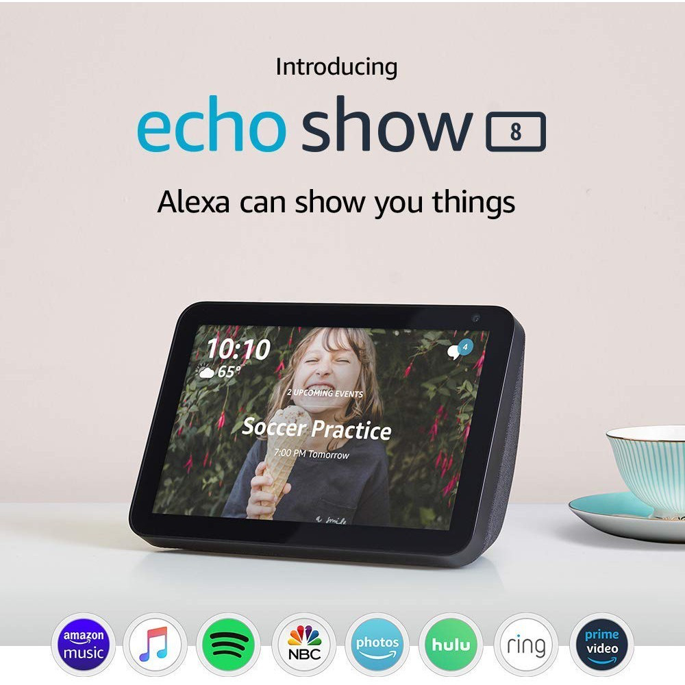 AMAZON ECHO SHOW 8 NEGRO CON ALEXA COMPATIBLE CON APPS DE STREAMING - 4