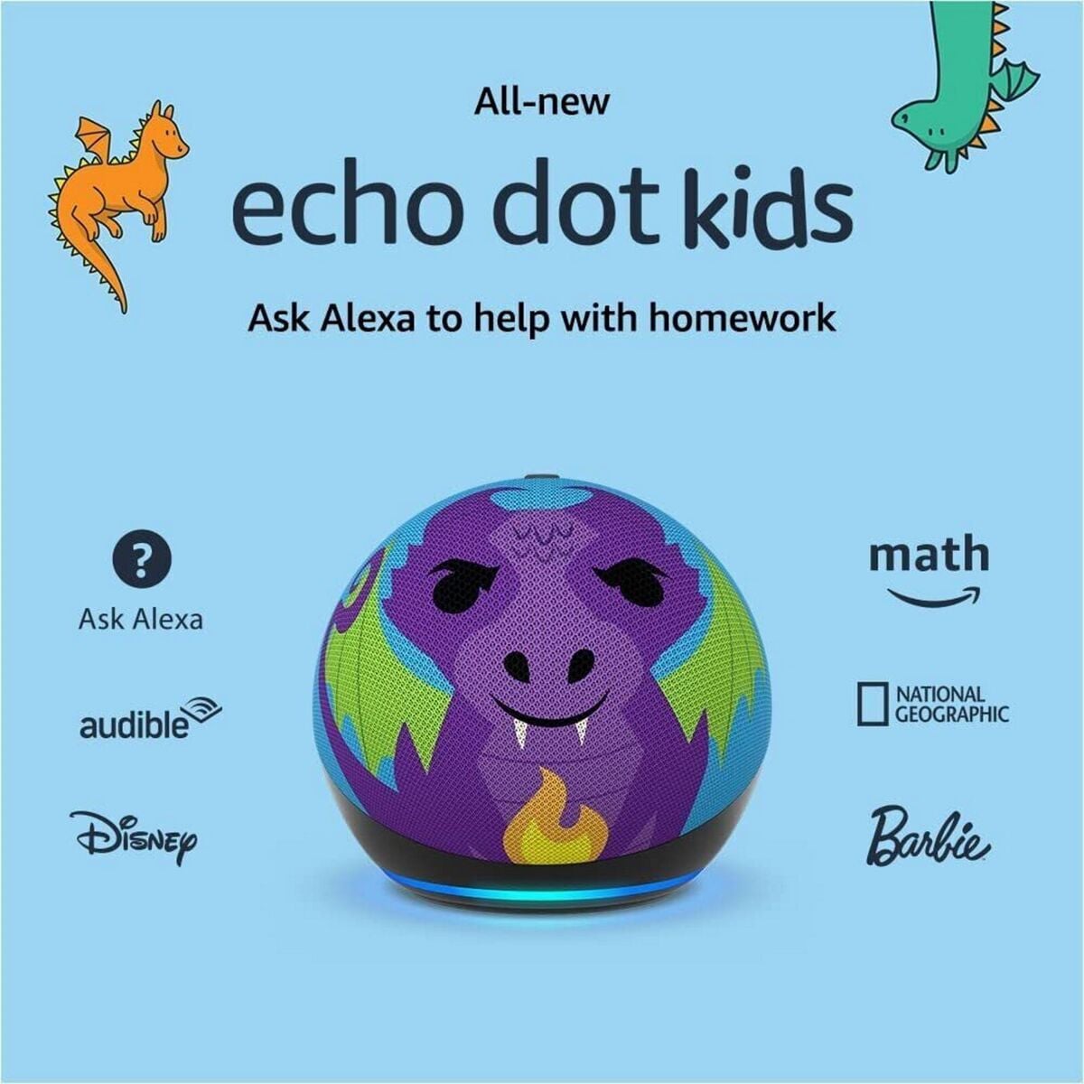 PARLANTE AMAZON ECHO DOT 5 GENERACIÓN EDICIÓN INFANTIL DISEÑO DRAGÓN - 3