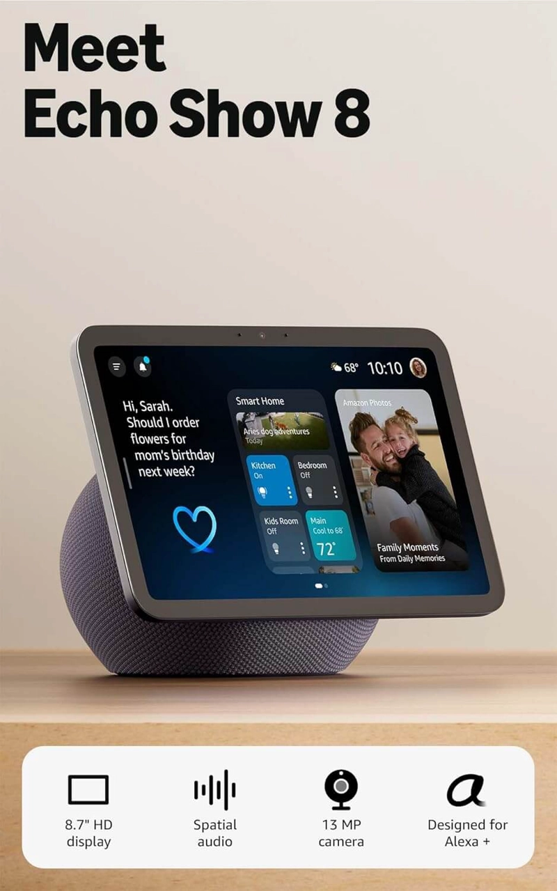 AMAZON ECHO SHOW 8 CUARTA 4TH ULTIMA GENERACION NEGRO - 2