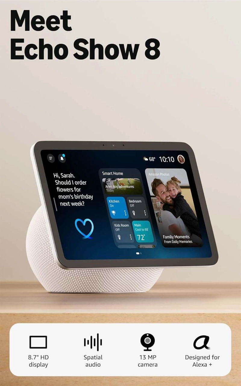 AMAZON ECHO SHOW 8 CUARTA 4TH ULTIMA GENERACION BLANCO - 3