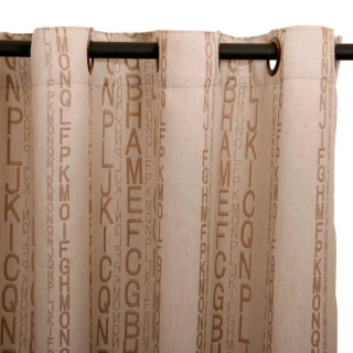CORTINA ARGOLLAS LINEN LETRAS CHOCOLATE | Chocolate - 1