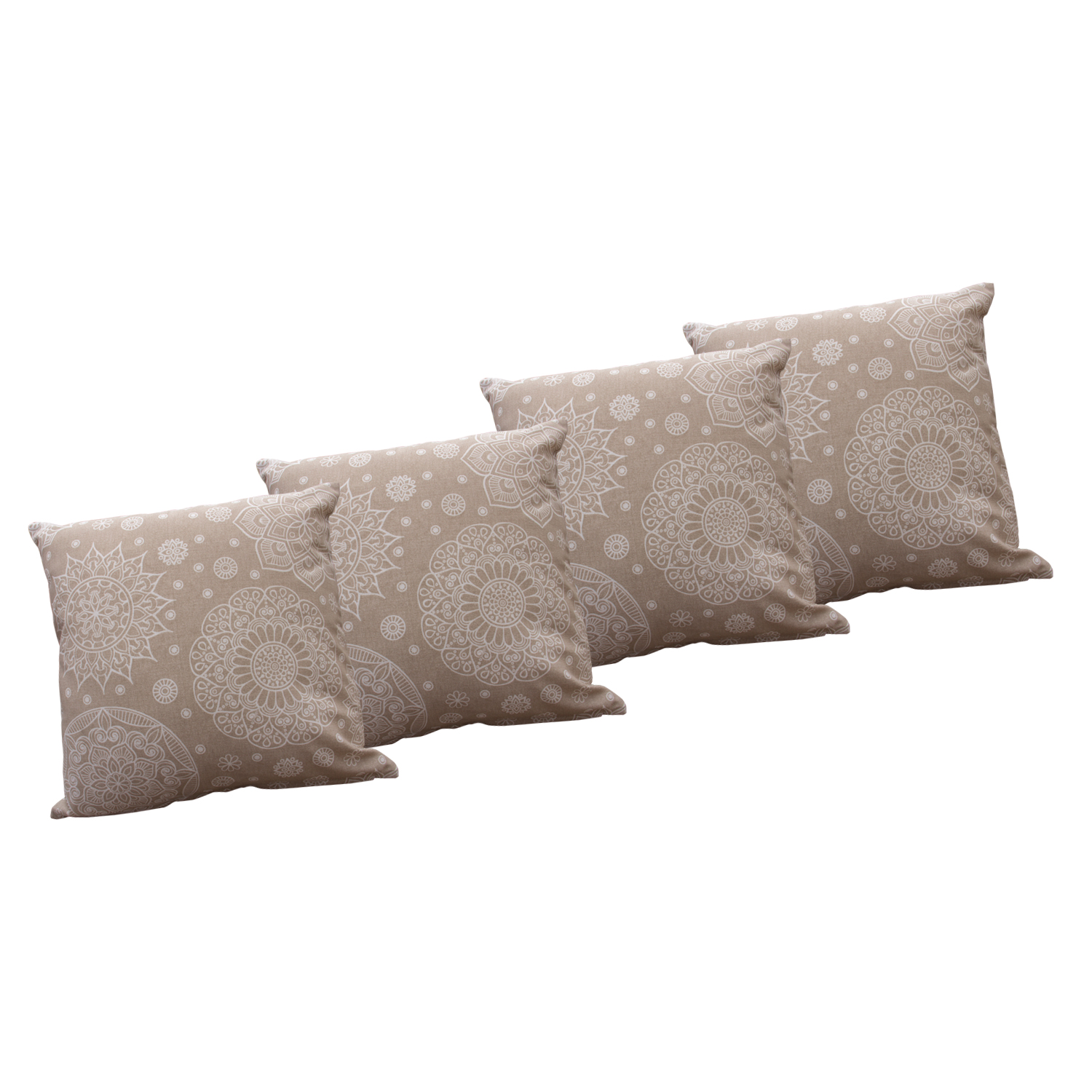 SET 4 COJINES DECORATIVOS JALEBI 50X50 BEIGE - 1