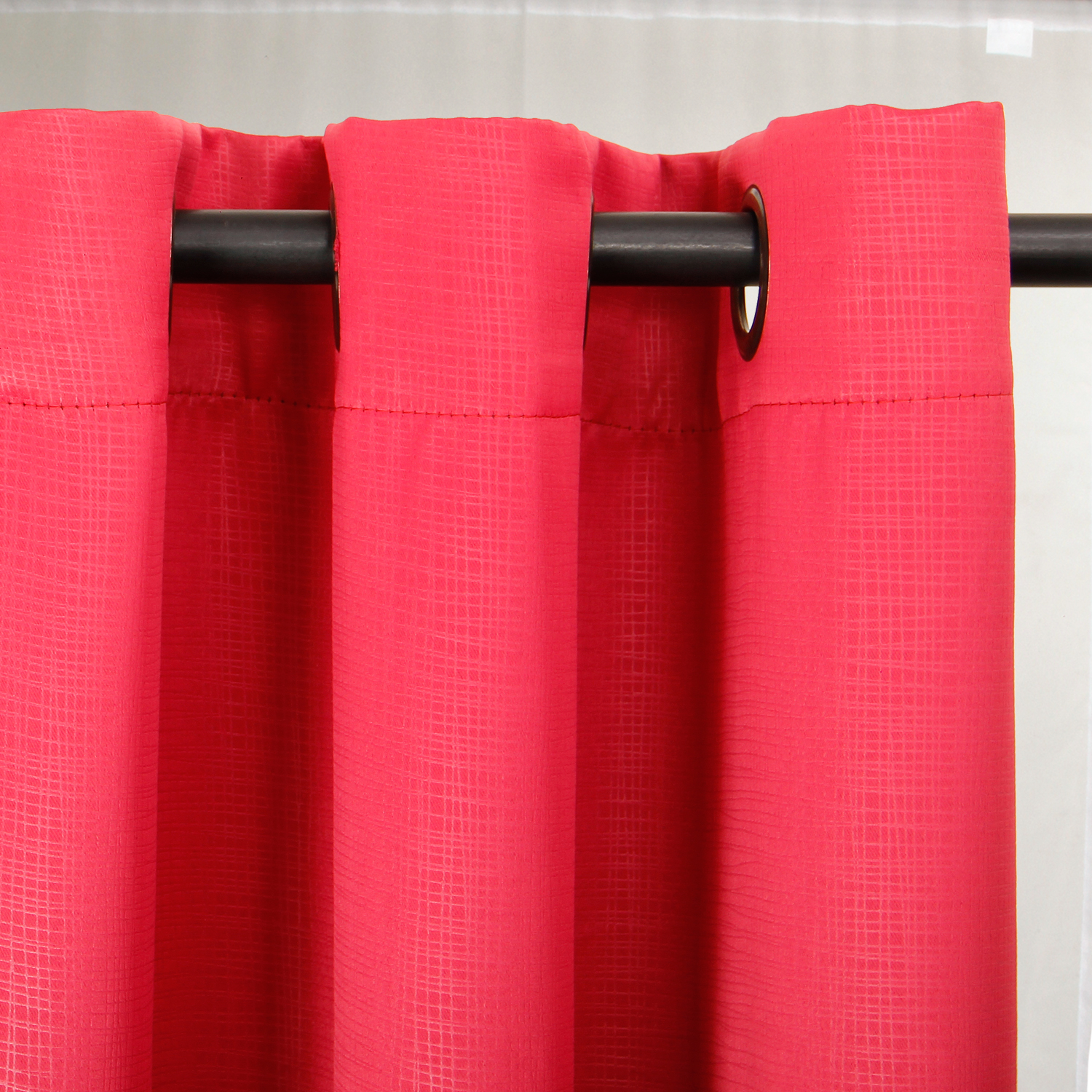 CORTINAS ARGOLLAS SET EMBOSSED ROJO - 1