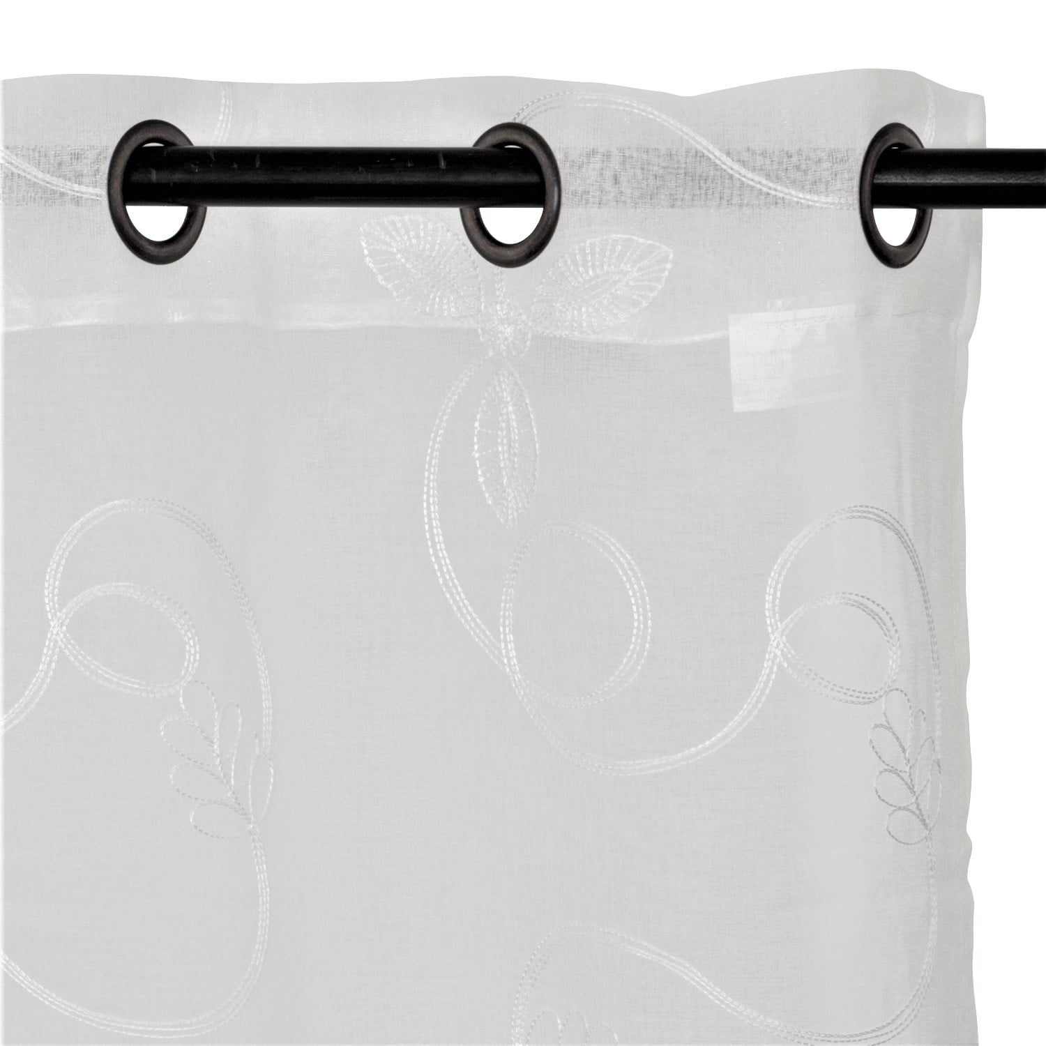 CORTINA ARGOLLAS SET VELO BORDADO BLANCO - 1