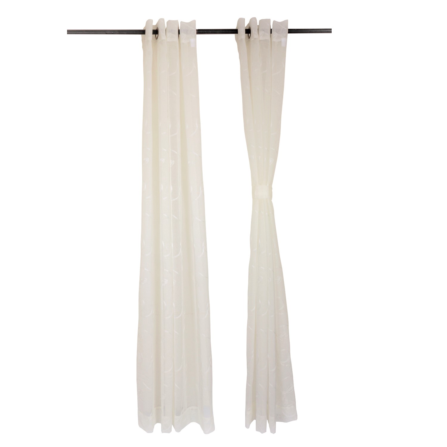 CORTINA ARGOLLAS SET VELO BORDADO BLANCO - 2