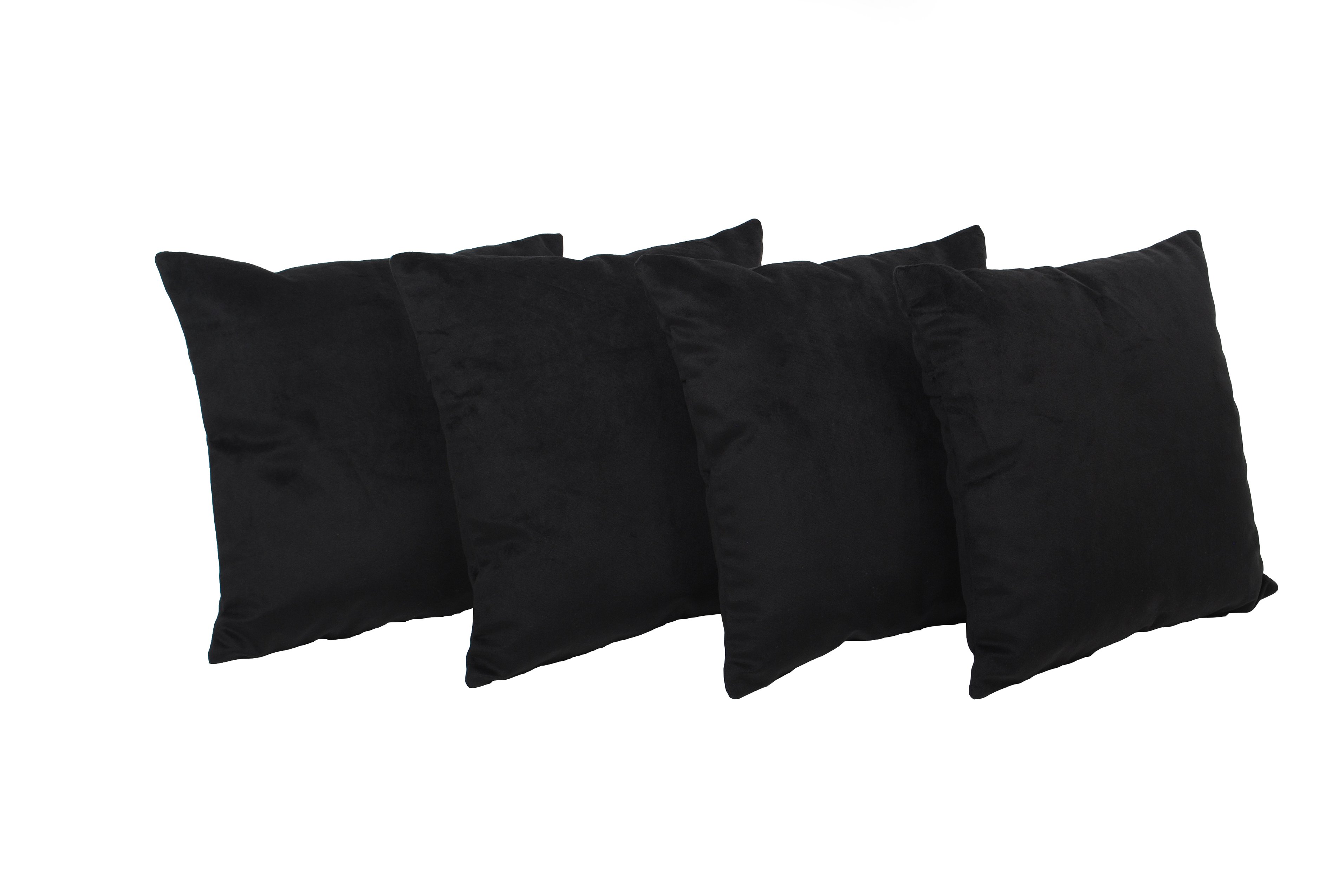SET 4 COJINES MASEL FELPA BLACK NEGRO - 1
