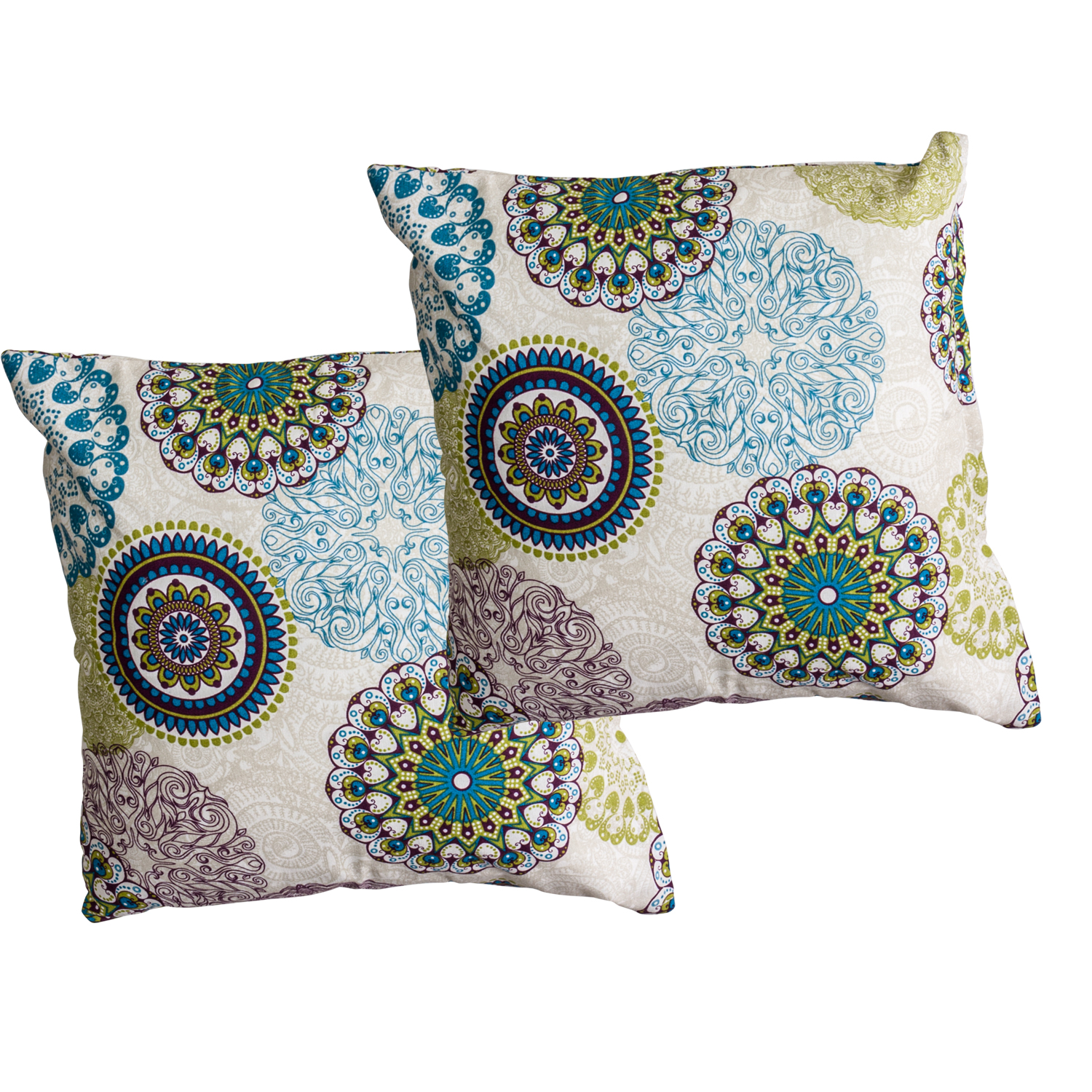 SET 2 COJINES LONA ESPAÑOLA MANDALA GREEN - 2