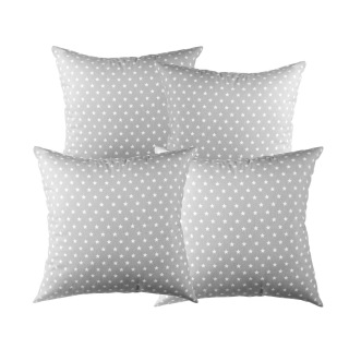 SET 4 COJINES  LONA ESPAÑOLA  ESTRELLITA MINI GRIS - 1
