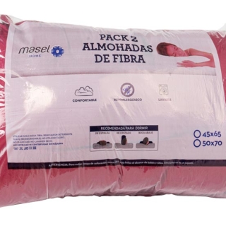 SET 2 ALMOHADAS MICROFIBRA PREMIUM ECO COLORES 50X70 BURDEO - 1