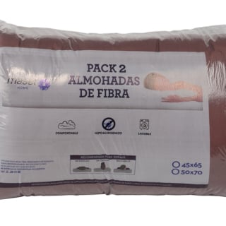 SET 2 ALMOHADAS MICROFIBRA PREMIUM ECO COLORES 50X70 CHOCOLATE