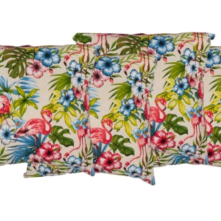 SET 2 COJINES LONA ESPAÑOLA FLAMINGO 50X50 BEIGE - 1