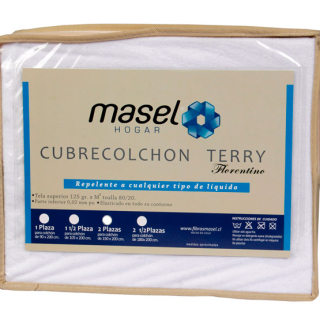CUBRECOLCHON REPELENTE AL AGUA 1,5 PL -TERRY - 1