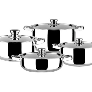 BATERÍA DE COCINA VERONA 8 PIEZAS SILVER- ACERO INOXIDABLE - 1